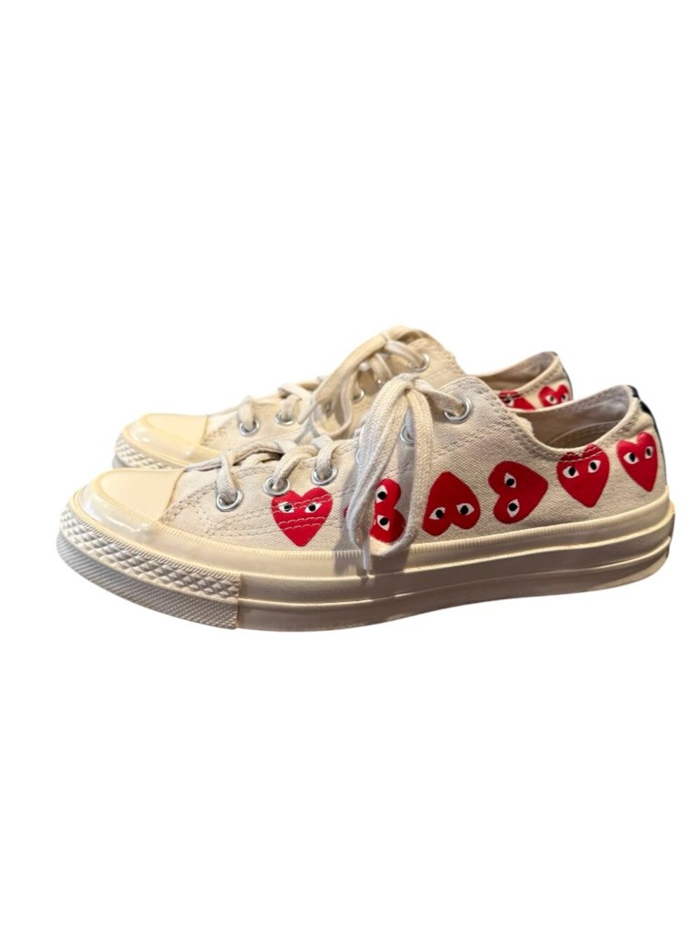 Comme des Garçons PLAY x Converse Chuck 70 Low Multi Heart Men 6 Women 8 EUC
